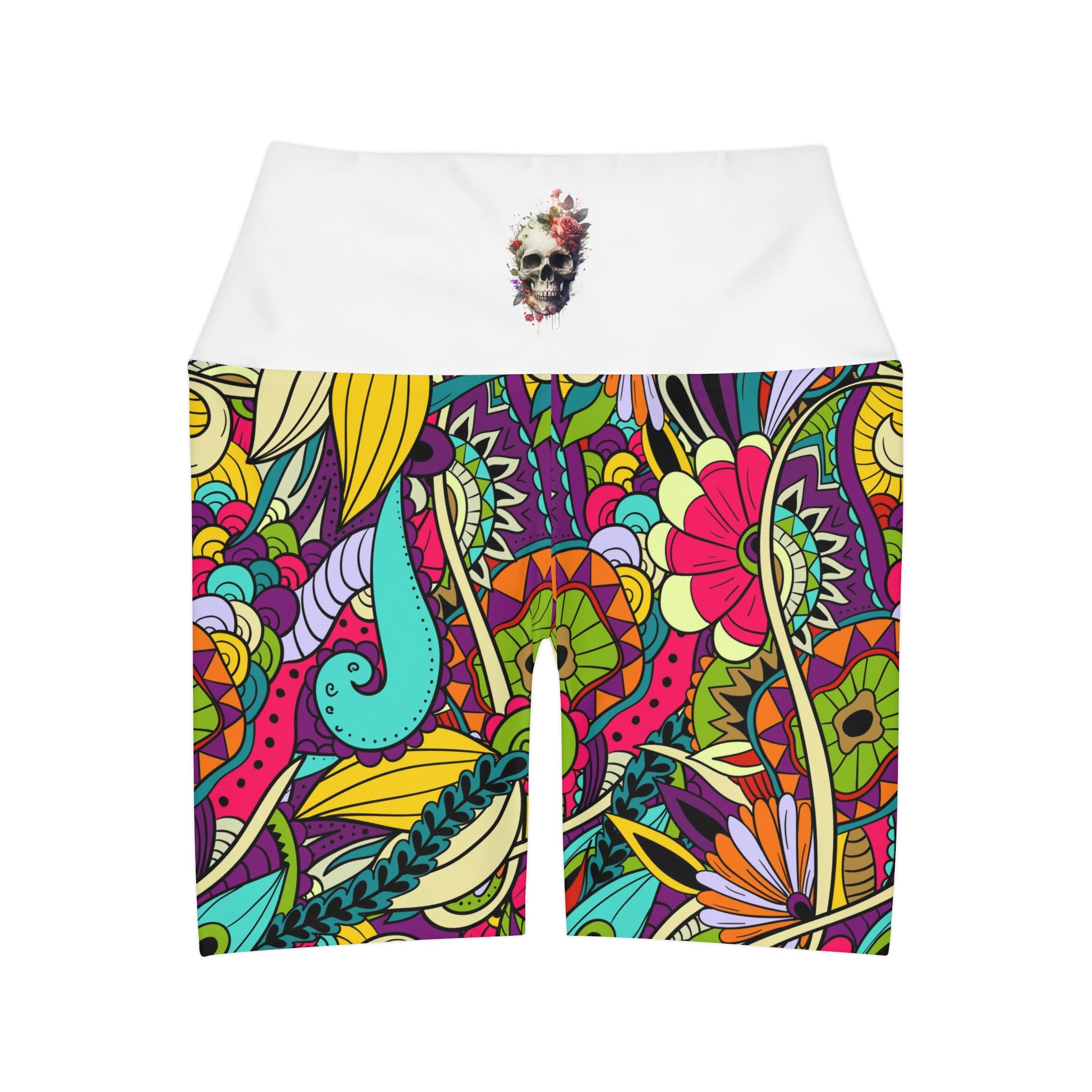 High Waisted Yoga Shorts (AOP)