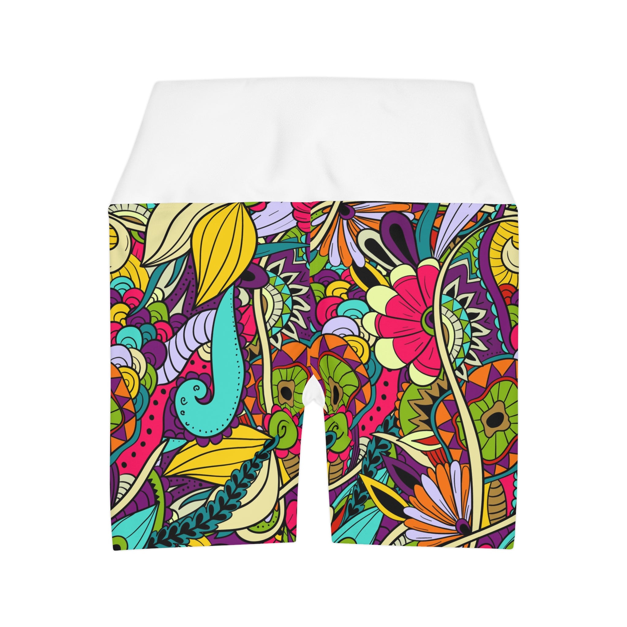 High Waisted Yoga Shorts (AOP)