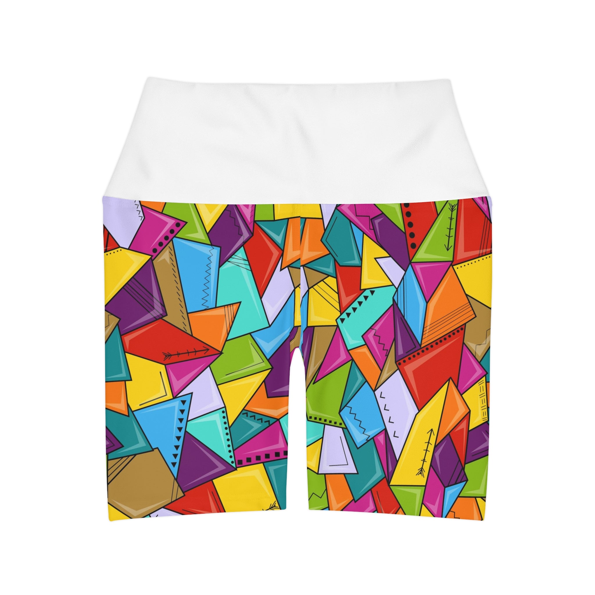 High Waisted Yoga Shorts (AOP)