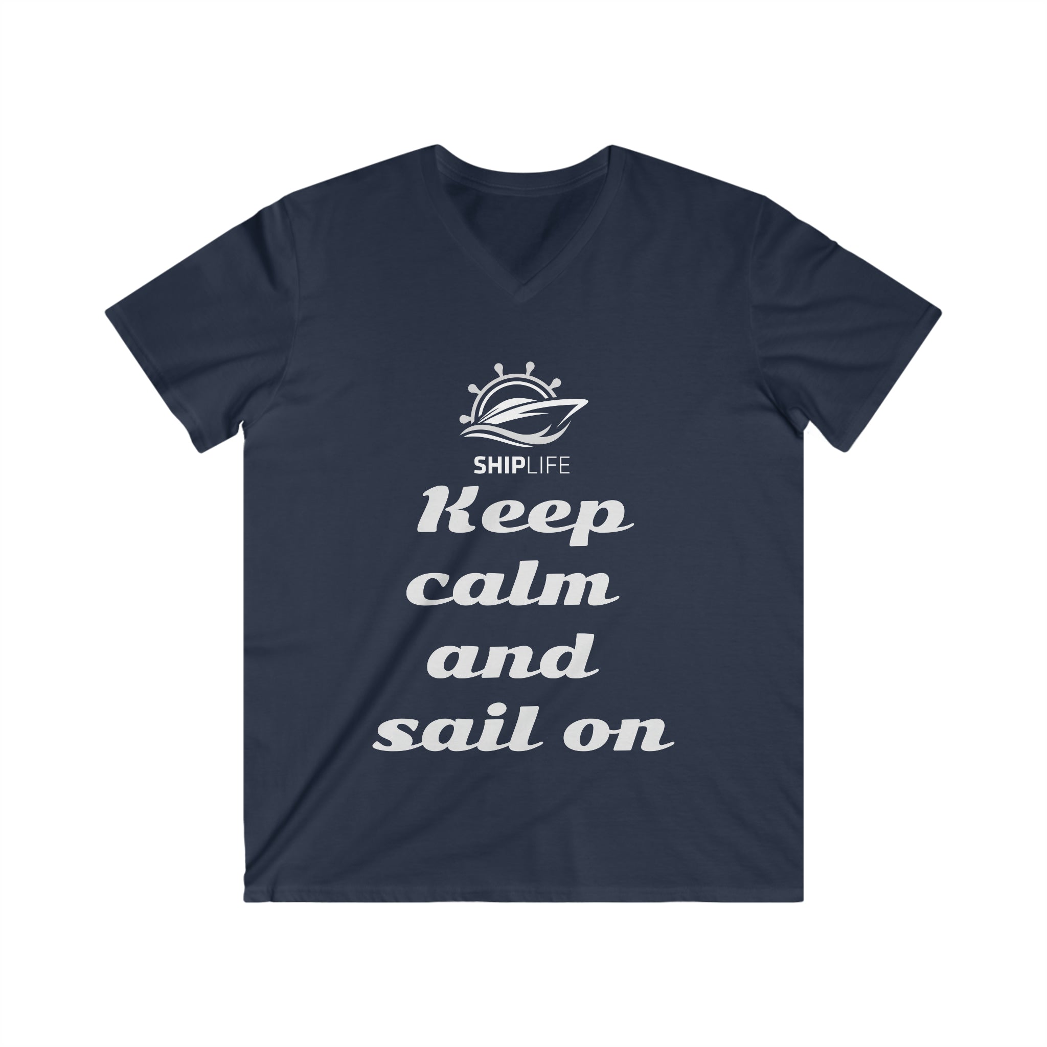 Men's Fitted V-Neck Tshirt - KEEP CALM