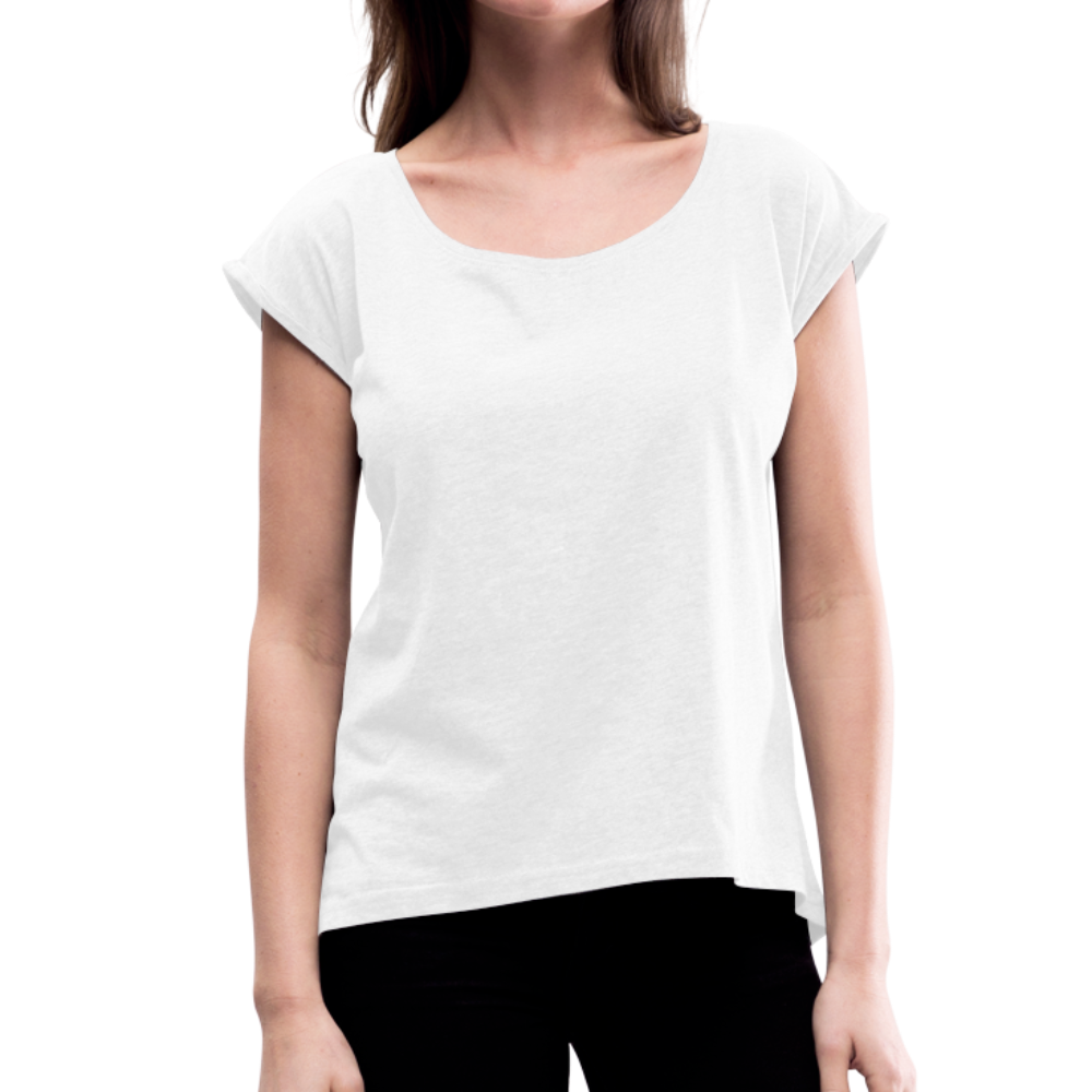 Women’s T-Shirt with rolled up sleeves - white