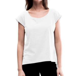 Women’s T-Shirt with rolled up sleeves - white