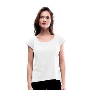 Women’s T-Shirt with rolled up sleeves - white