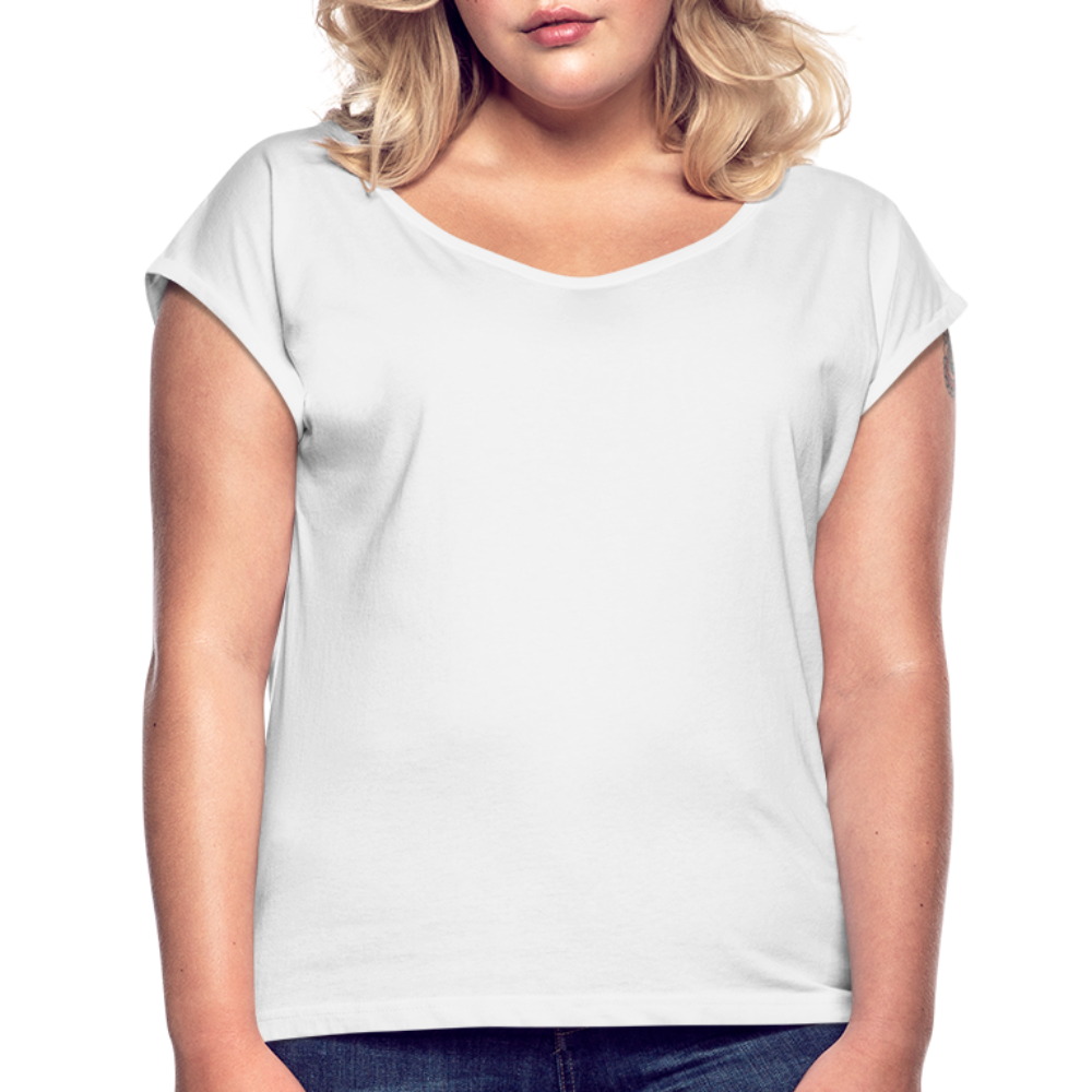 Women’s T-Shirt with rolled up sleeves - white