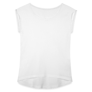 Women’s T-Shirt with rolled up sleeves - white