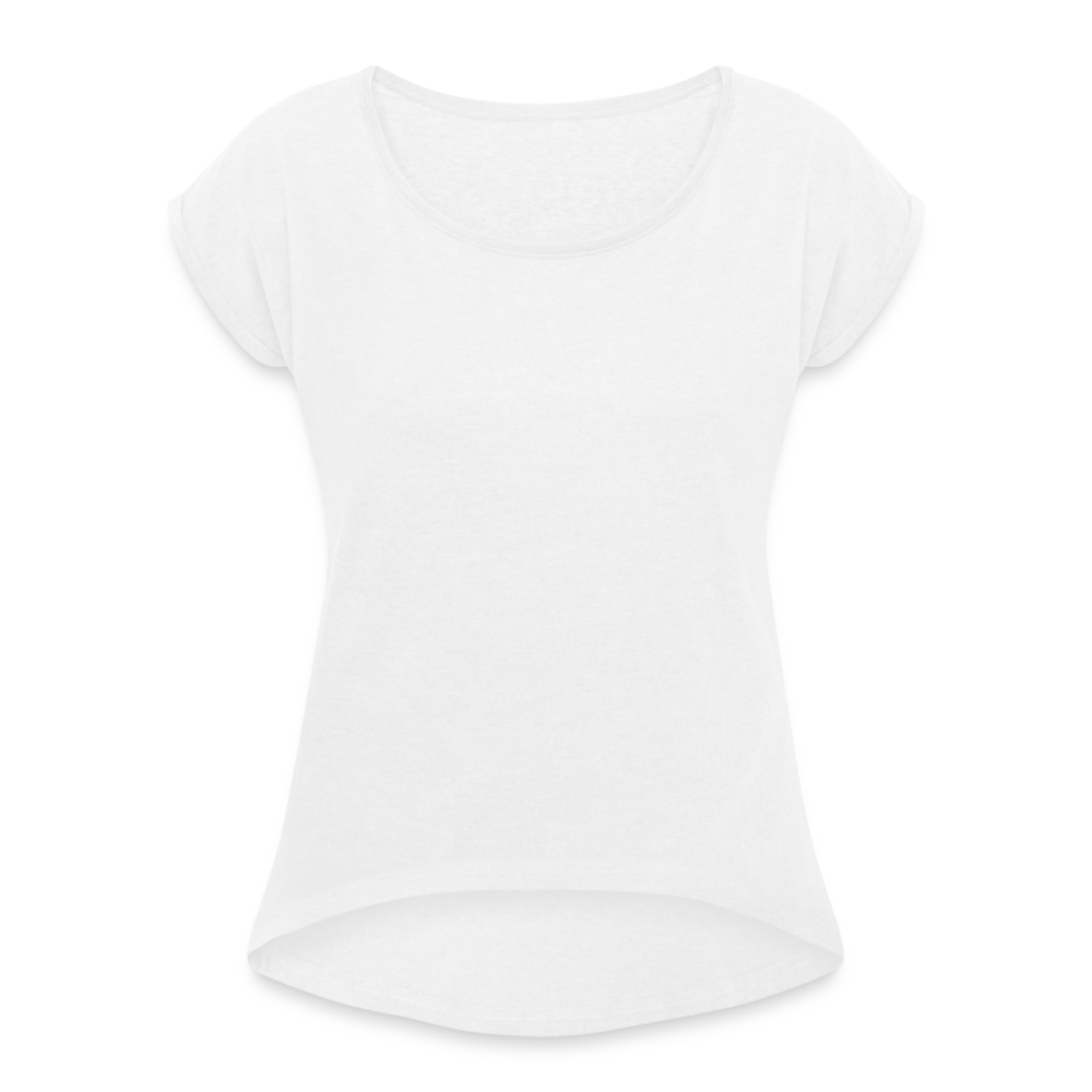 Women’s T-Shirt with rolled up sleeves - white