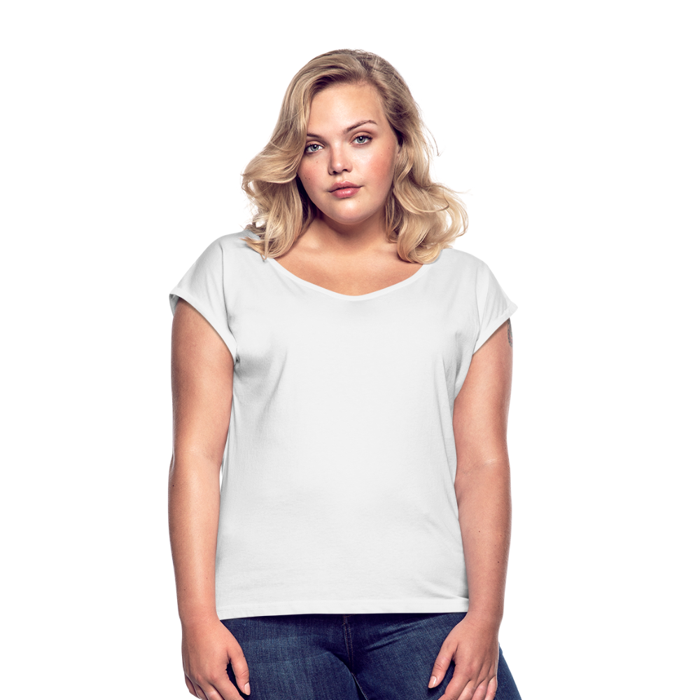 Women’s T-Shirt with rolled up sleeves - white