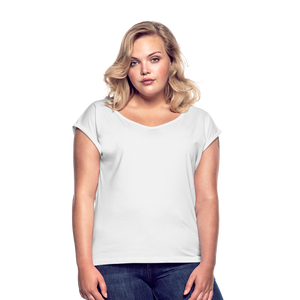 Women’s T-Shirt with rolled up sleeves - white