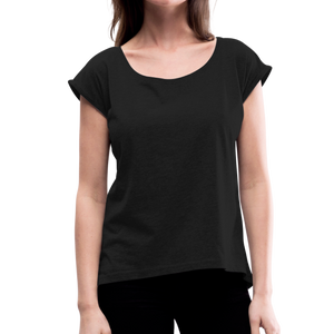 Women’s T-Shirt with rolled up sleeves - black