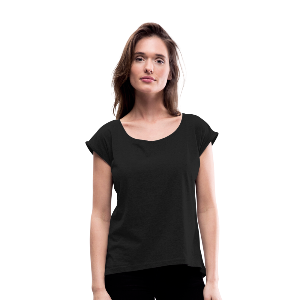 Women’s T-Shirt with rolled up sleeves - black