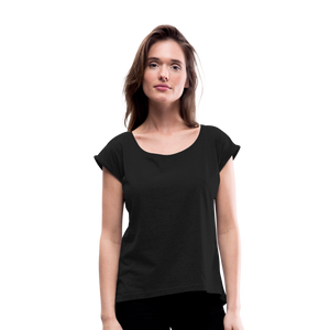 Women’s T-Shirt with rolled up sleeves - black