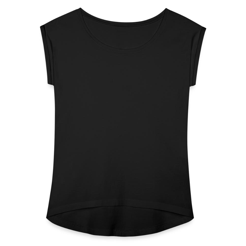 Women’s T-Shirt with rolled up sleeves - black