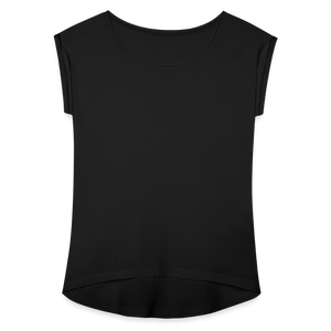 Women’s T-Shirt with rolled up sleeves - black