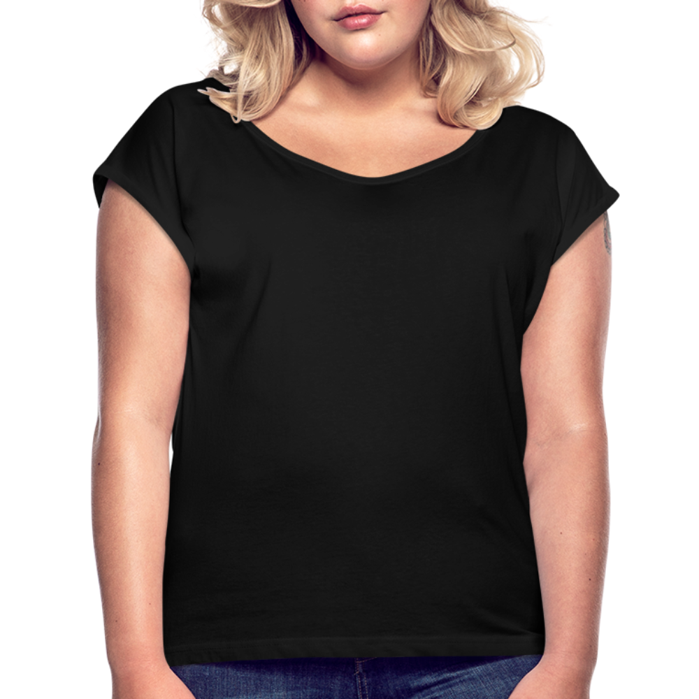 Women’s T-Shirt with rolled up sleeves - black