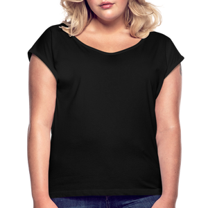 Women’s T-Shirt with rolled up sleeves - black