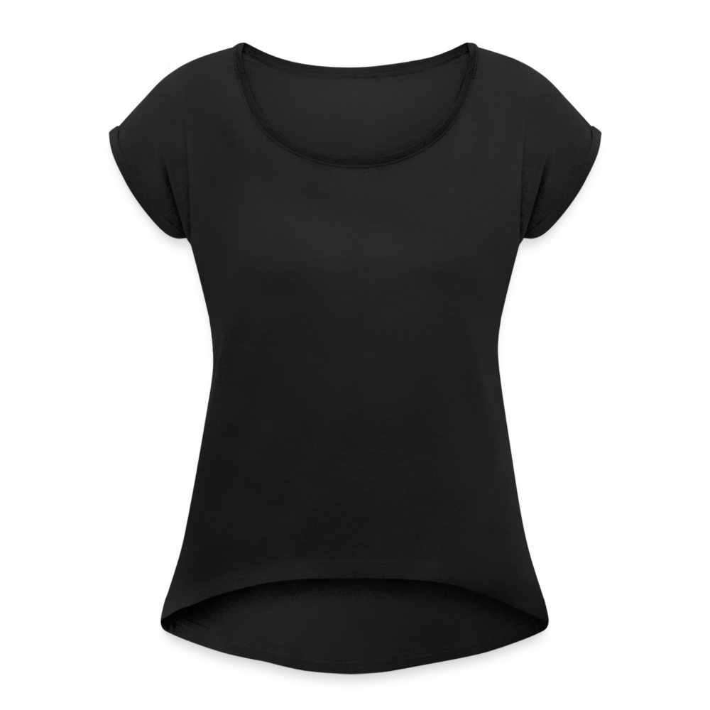 Women’s T-Shirt with rolled up sleeves - black