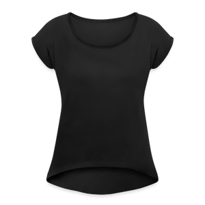 Women’s T-Shirt with rolled up sleeves - black