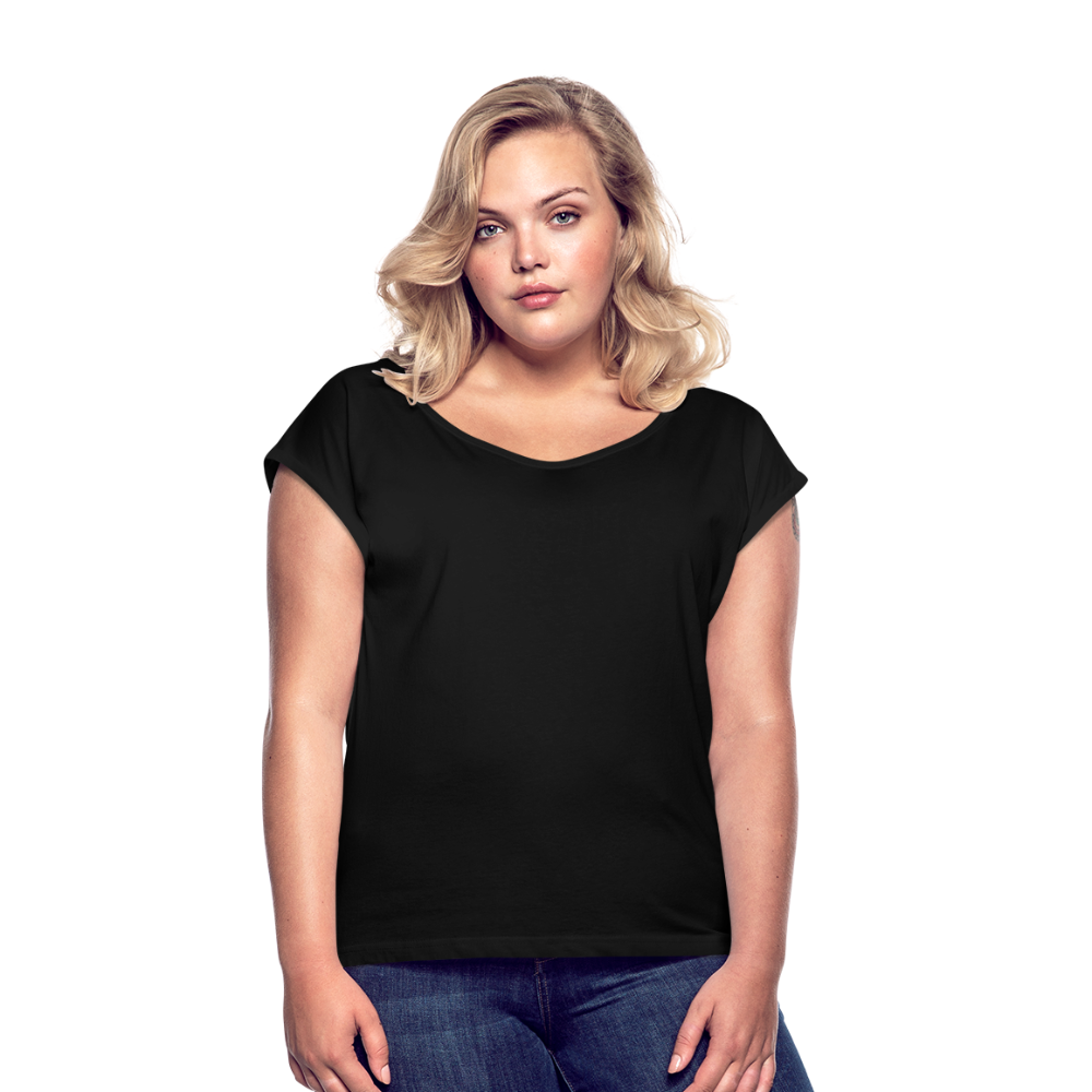 Women’s T-Shirt with rolled up sleeves - black