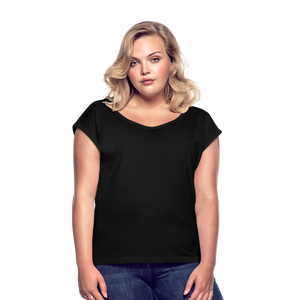 Women’s T-Shirt with rolled up sleeves - black