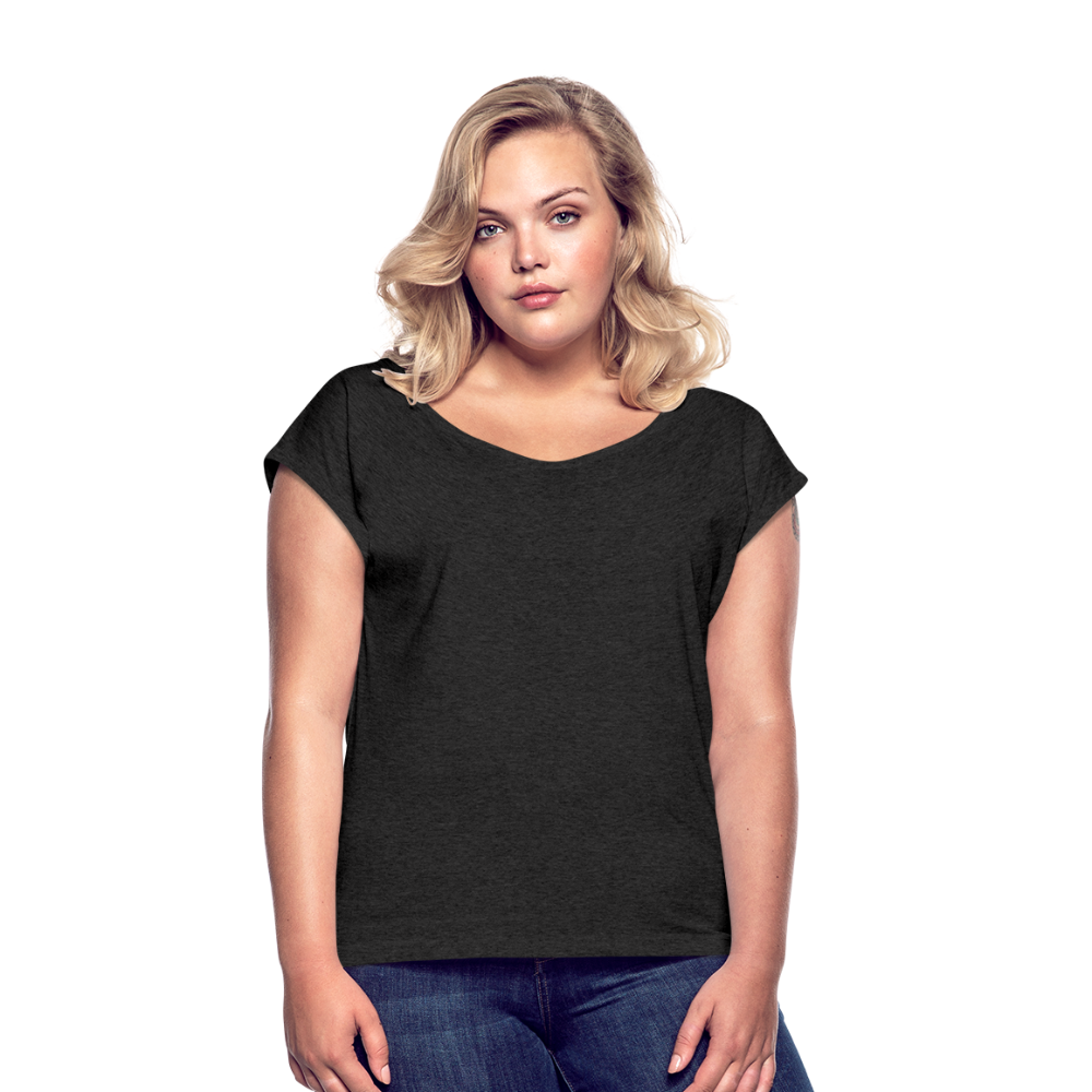 Women’s T-Shirt with rolled up sleeves - heather black