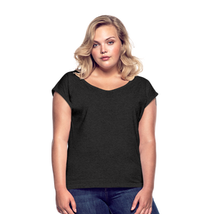 Women’s T-Shirt with rolled up sleeves - heather black