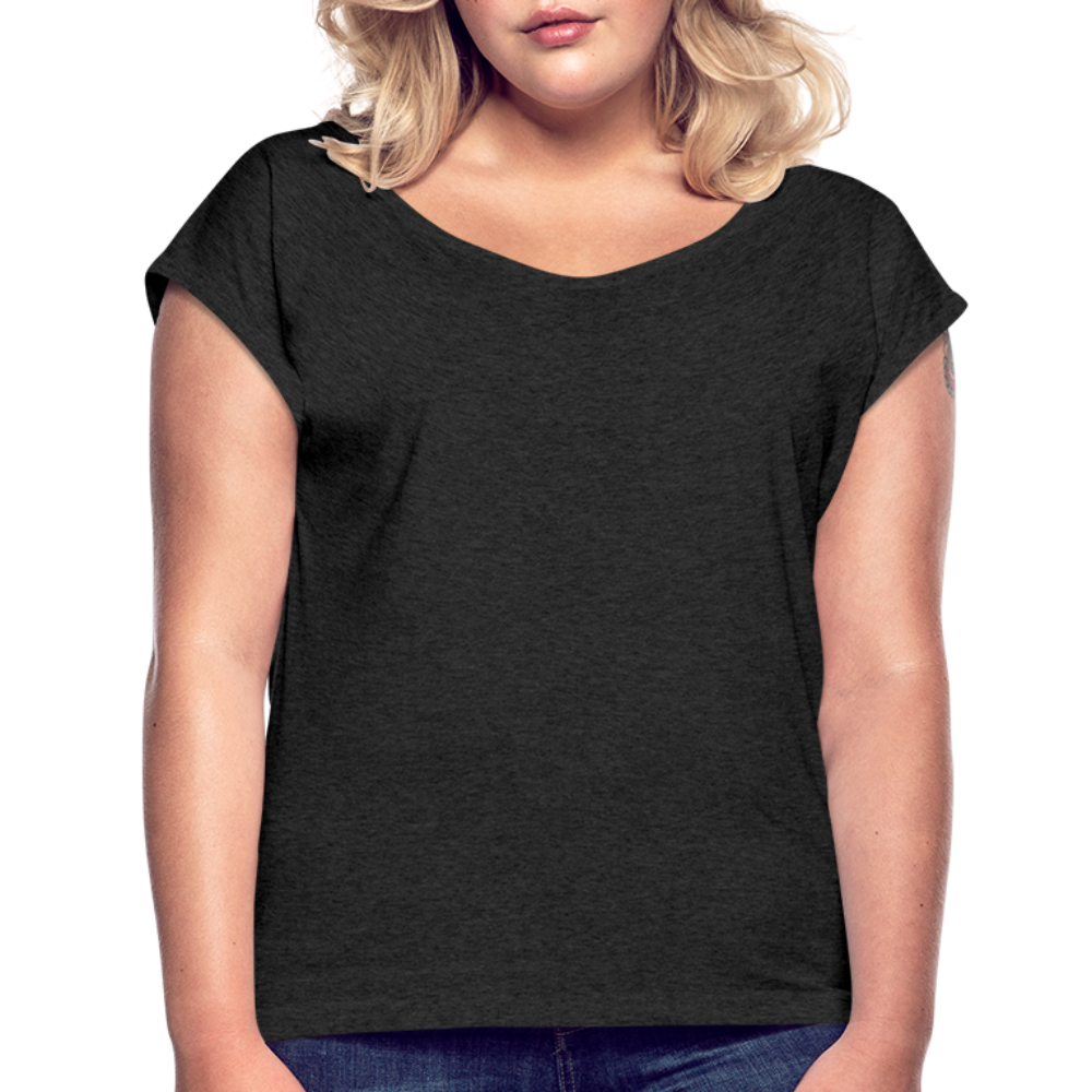 Women’s T-Shirt with rolled up sleeves - heather black