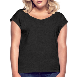 Women’s T-Shirt with rolled up sleeves - heather black