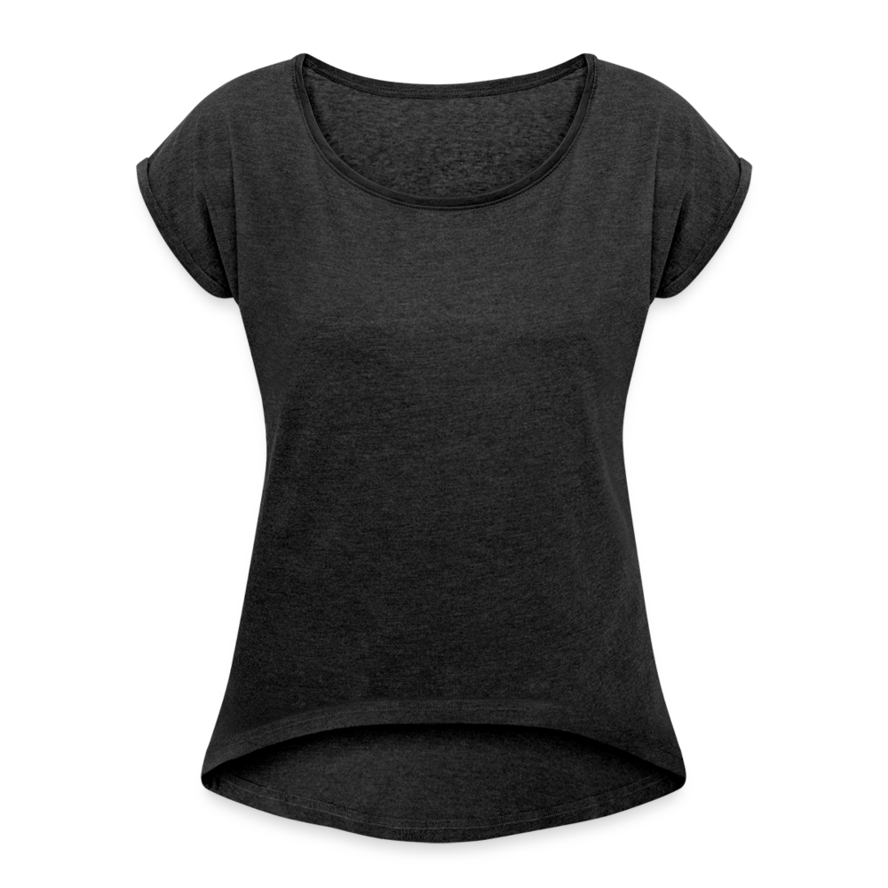 Women’s T-Shirt with rolled up sleeves - heather black