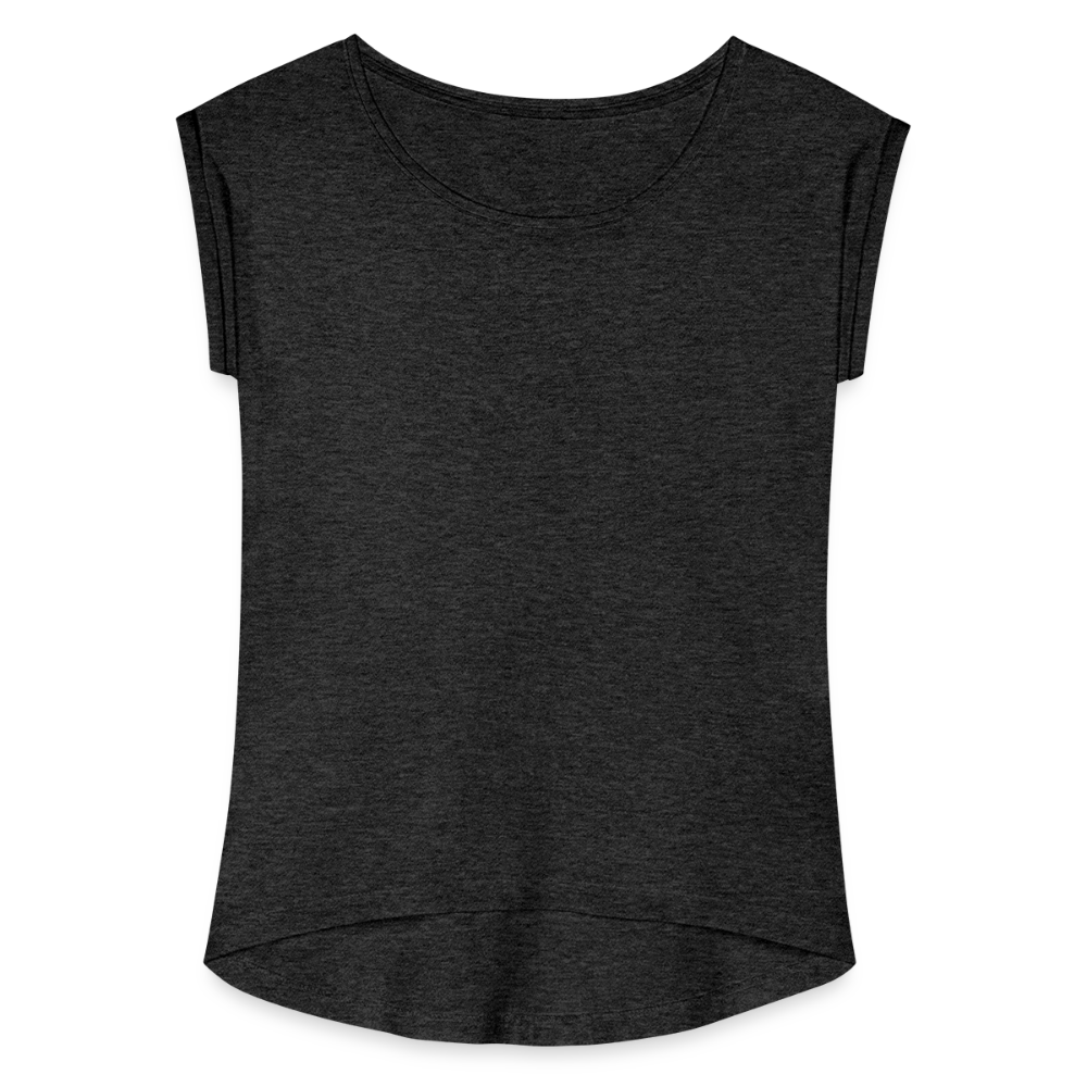 Women’s T-Shirt with rolled up sleeves - heather black