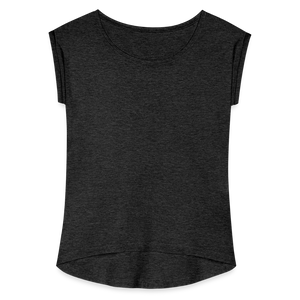 Women’s T-Shirt with rolled up sleeves - heather black