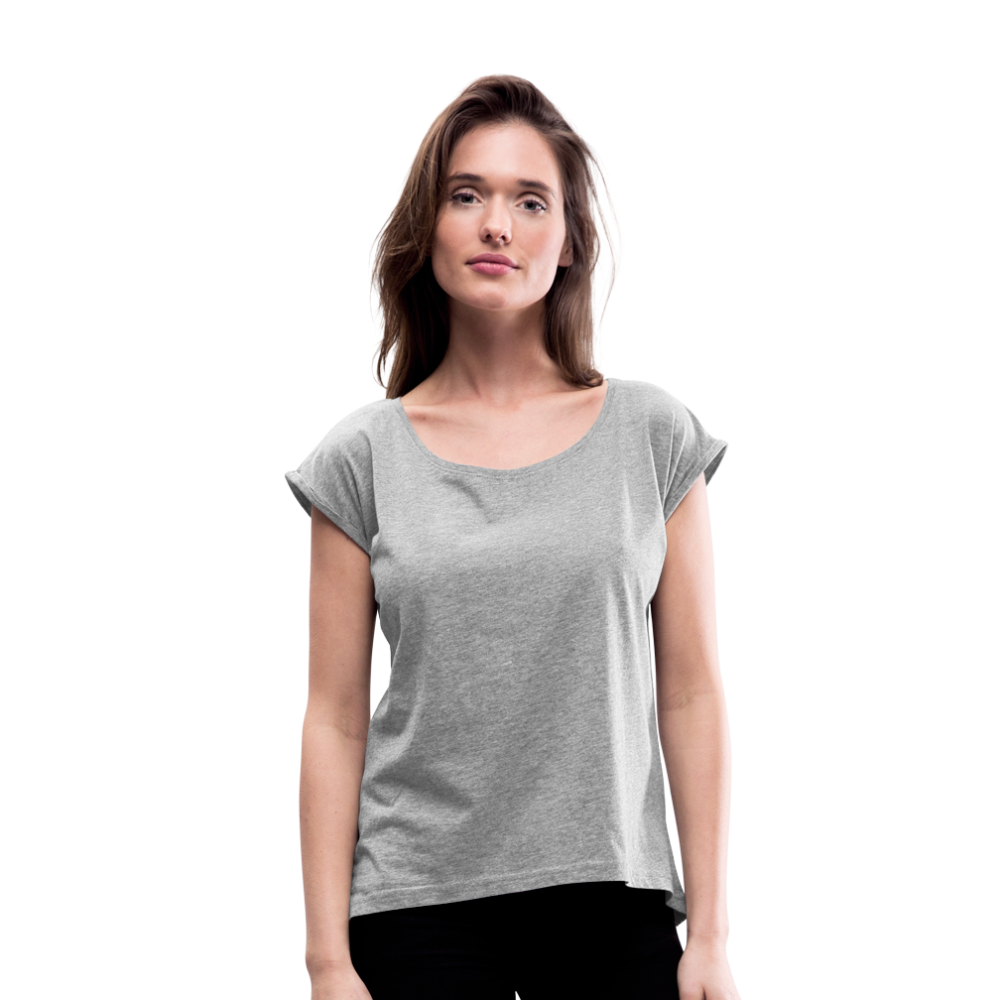 Women’s T-Shirt with rolled up sleeves - heather grey