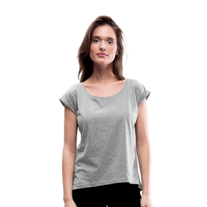 Women’s T-Shirt with rolled up sleeves - heather grey