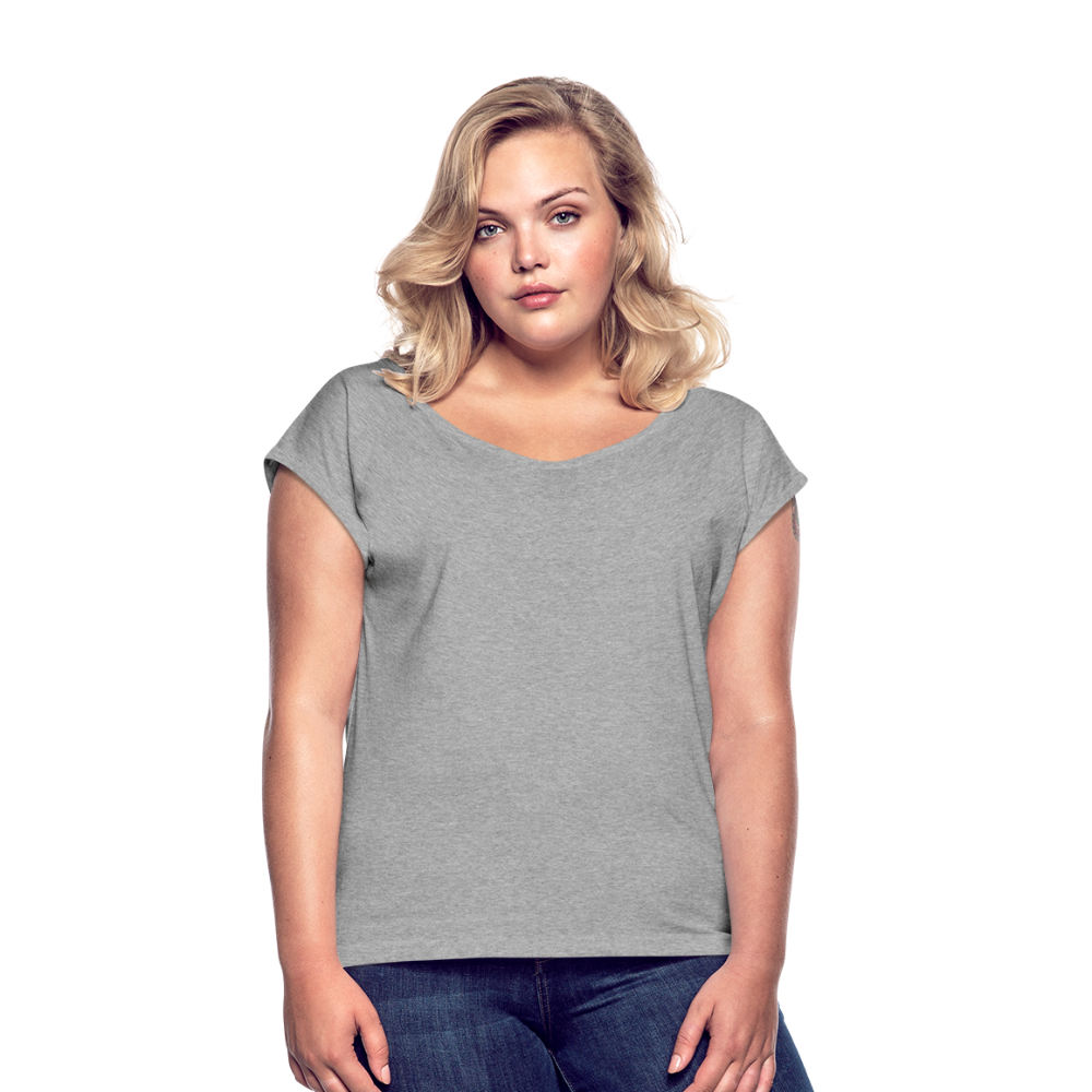 Women’s T-Shirt with rolled up sleeves - heather grey