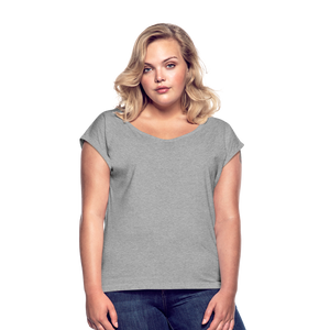 Women’s T-Shirt with rolled up sleeves - heather grey