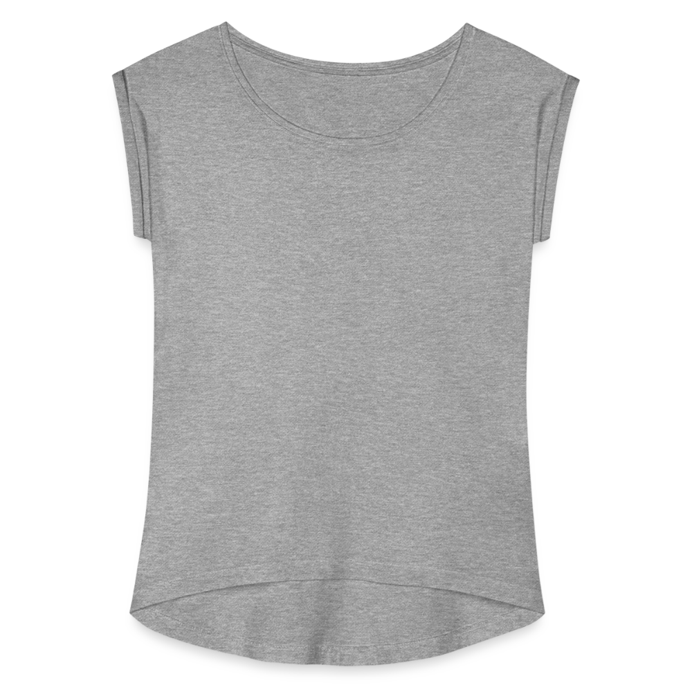 Women’s T-Shirt with rolled up sleeves - heather grey