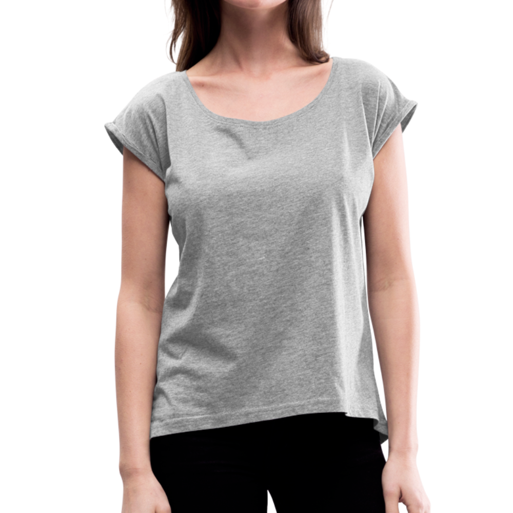 Women’s T-Shirt with rolled up sleeves - heather grey