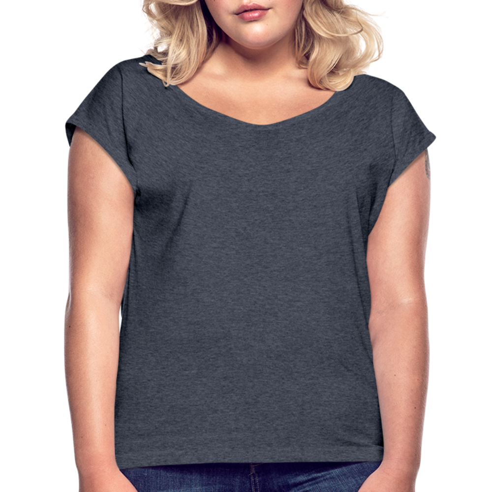 Women’s T-Shirt with rolled up sleeves - heather navy