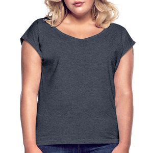 Women’s T-Shirt with rolled up sleeves - heather navy