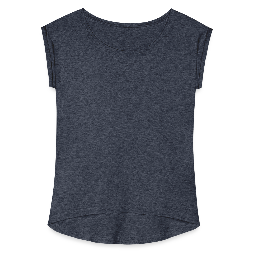 Women’s T-Shirt with rolled up sleeves - heather navy