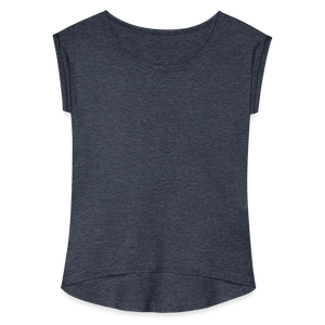 Women’s T-Shirt with rolled up sleeves - heather navy