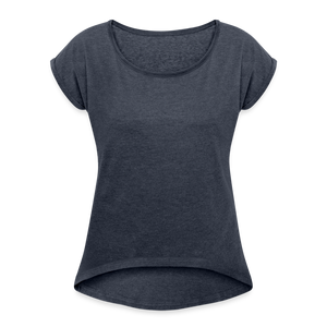 Women’s T-Shirt with rolled up sleeves - heather navy