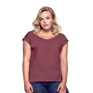 Women’s T-Shirt with rolled up sleeves - heather burgundy