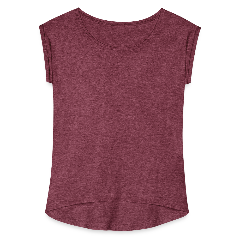 Women’s T-Shirt with rolled up sleeves - heather burgundy