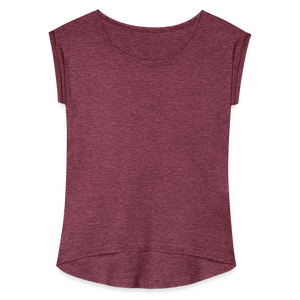 Women’s T-Shirt with rolled up sleeves - heather burgundy