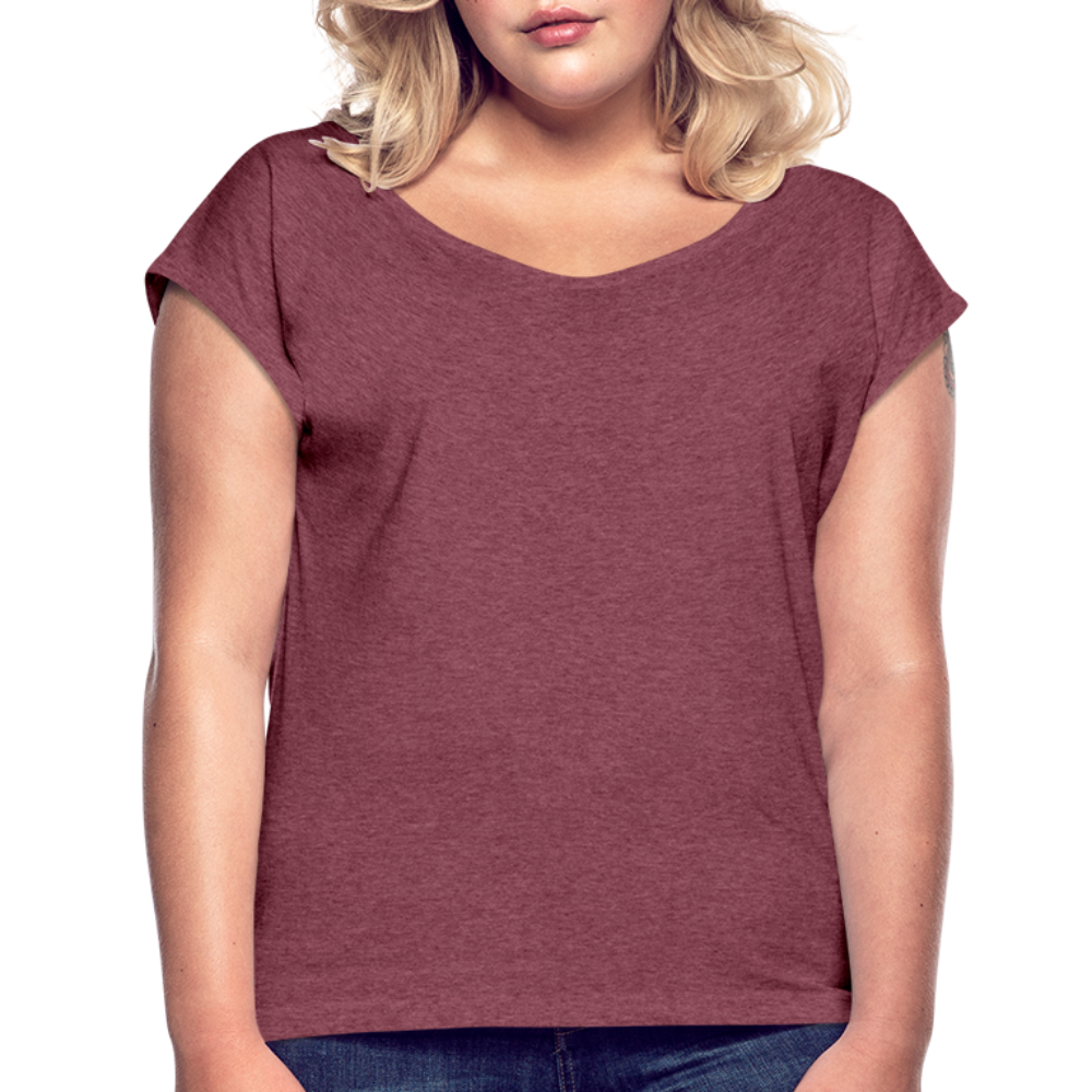 Women’s T-Shirt with rolled up sleeves - heather burgundy