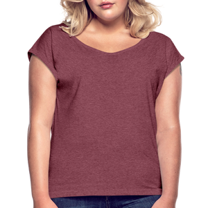 Women’s T-Shirt with rolled up sleeves - heather burgundy