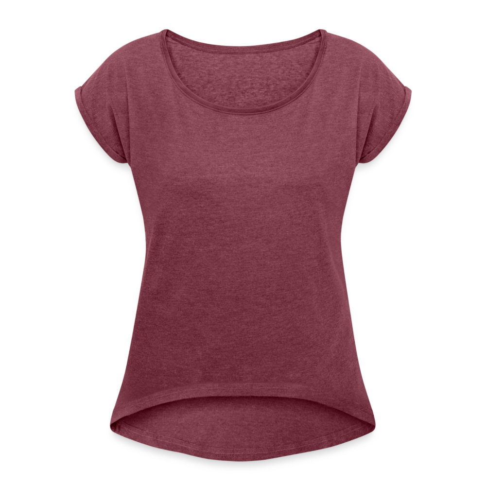 Women’s T-Shirt with rolled up sleeves - heather burgundy