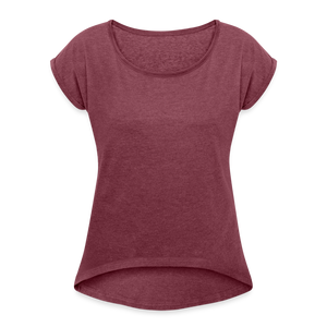 Women’s T-Shirt with rolled up sleeves - heather burgundy