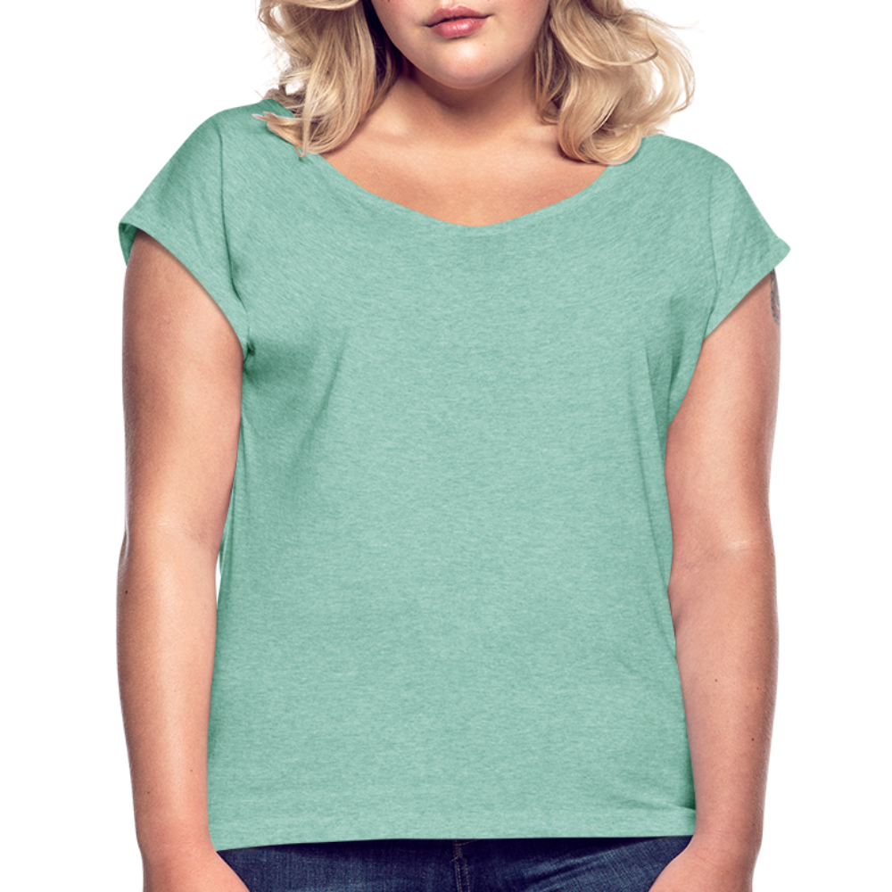 Women’s T-Shirt with rolled up sleeves - heather mint