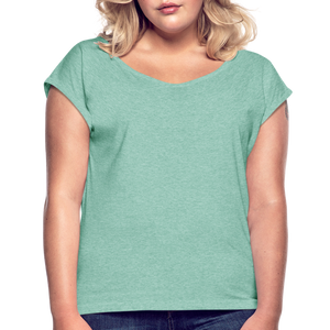 Women’s T-Shirt with rolled up sleeves - heather mint